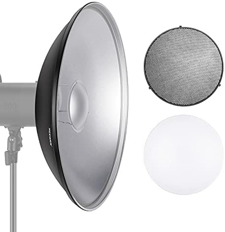 NEEWER 55cm Metal Beauty Dish Bowens Mount Reflector with White Diffuser 10092757