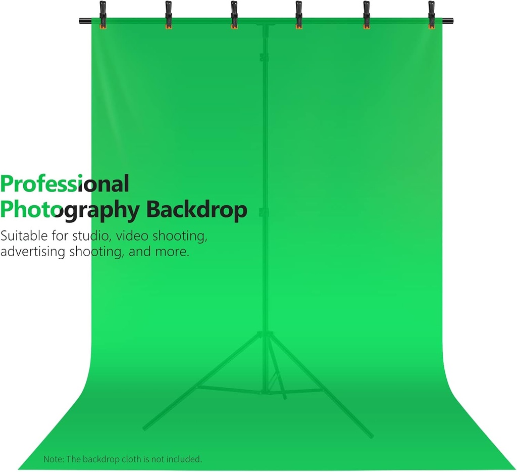 NEEWER T Shaped Background Support Stand Set, 2.6 m High, Adjustable Tripod Stand and 1.5 m Wide Cross Bars 10100024