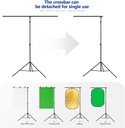 NEEWER T Shaped Background Support Stand Set, 2.6 m High, Adjustable Tripod Stand and 1.5 m Wide Cross Bars 10100024