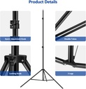 NEEWER T Shaped Background Support Stand Set, 2.6 m High, Adjustable Tripod Stand and 1.5 m Wide Cross Bars 10100024