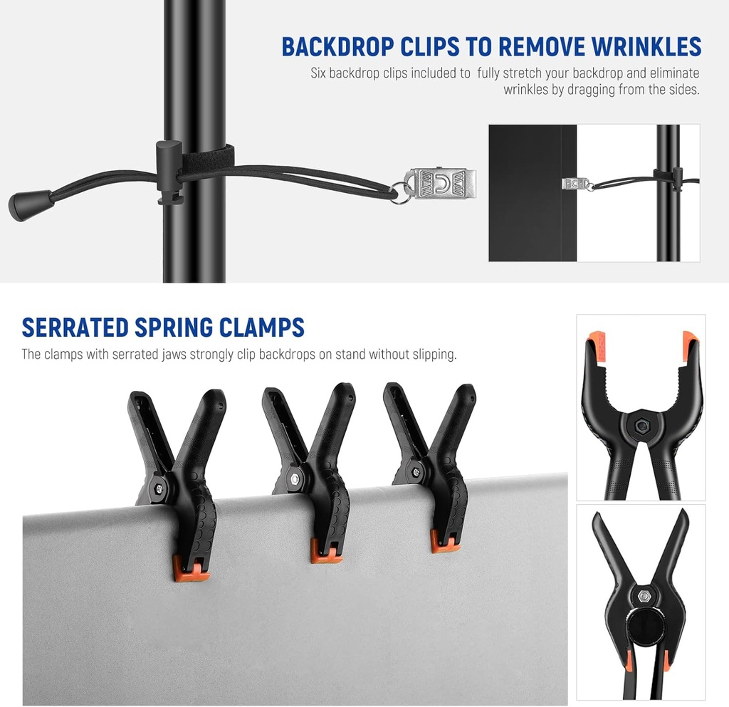 NEEWER 2.6x3m Adjustable Backdrop Chroma Stand Kit, Photography Background Support System  10099680