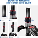 NEEWER Upgraded 200cm Carbon Fiber Camera Tripod Monopod with Telescopic 2 Section Center Axes 10101310