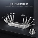 NEEWER 10-IN-1 FOLDING TOOL SET WITH SCREWDRIVERS AND HEX KEY WRENCHES(SILVER) 10103287