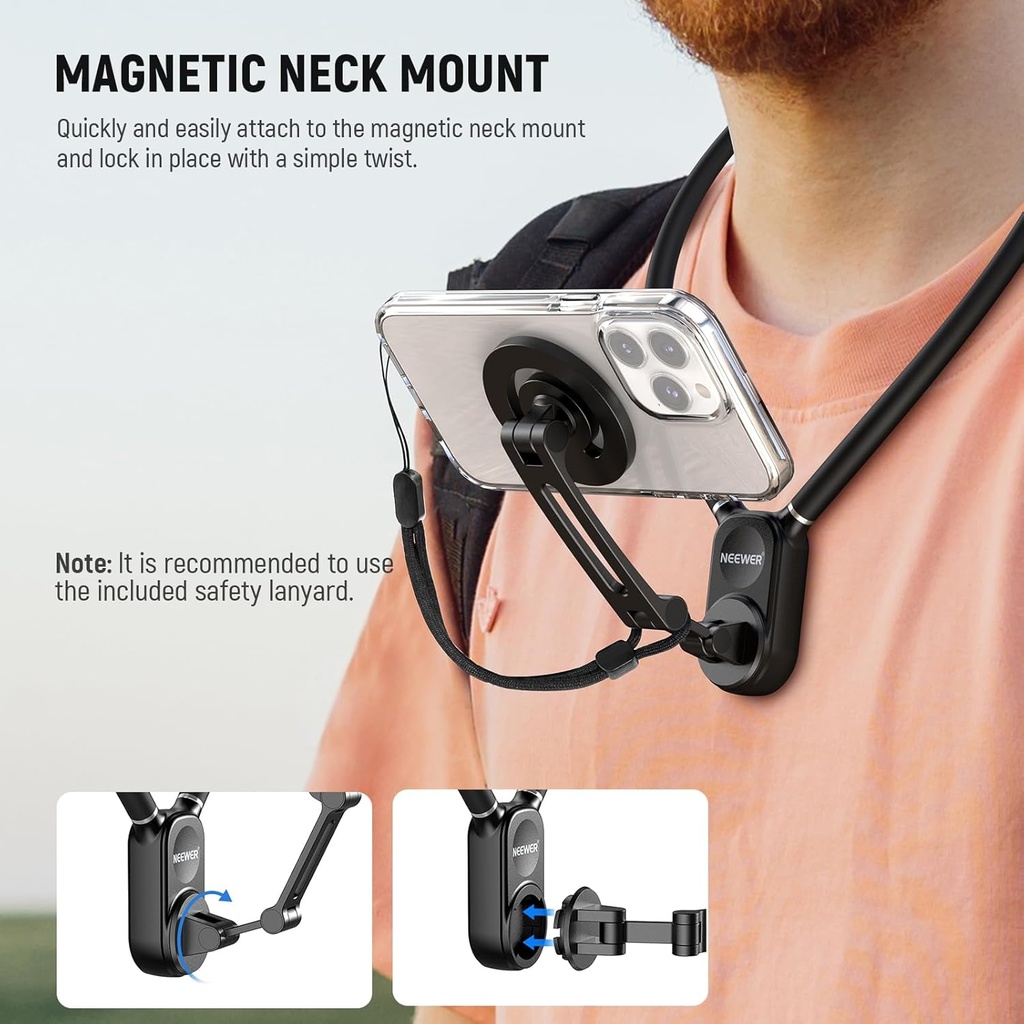 NEEWER Magnetic Neck Holder for Action Camera & Phone 10104245