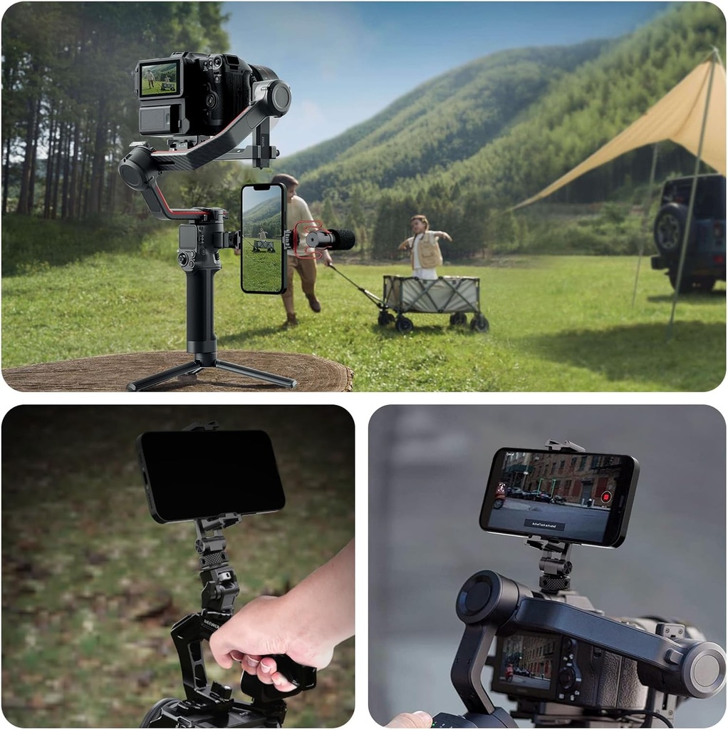 Neewer Metal Phone Tripod Mount with Cold Shoe Mount and NATO Clamp for DJI Ronin Gimbal 10103112