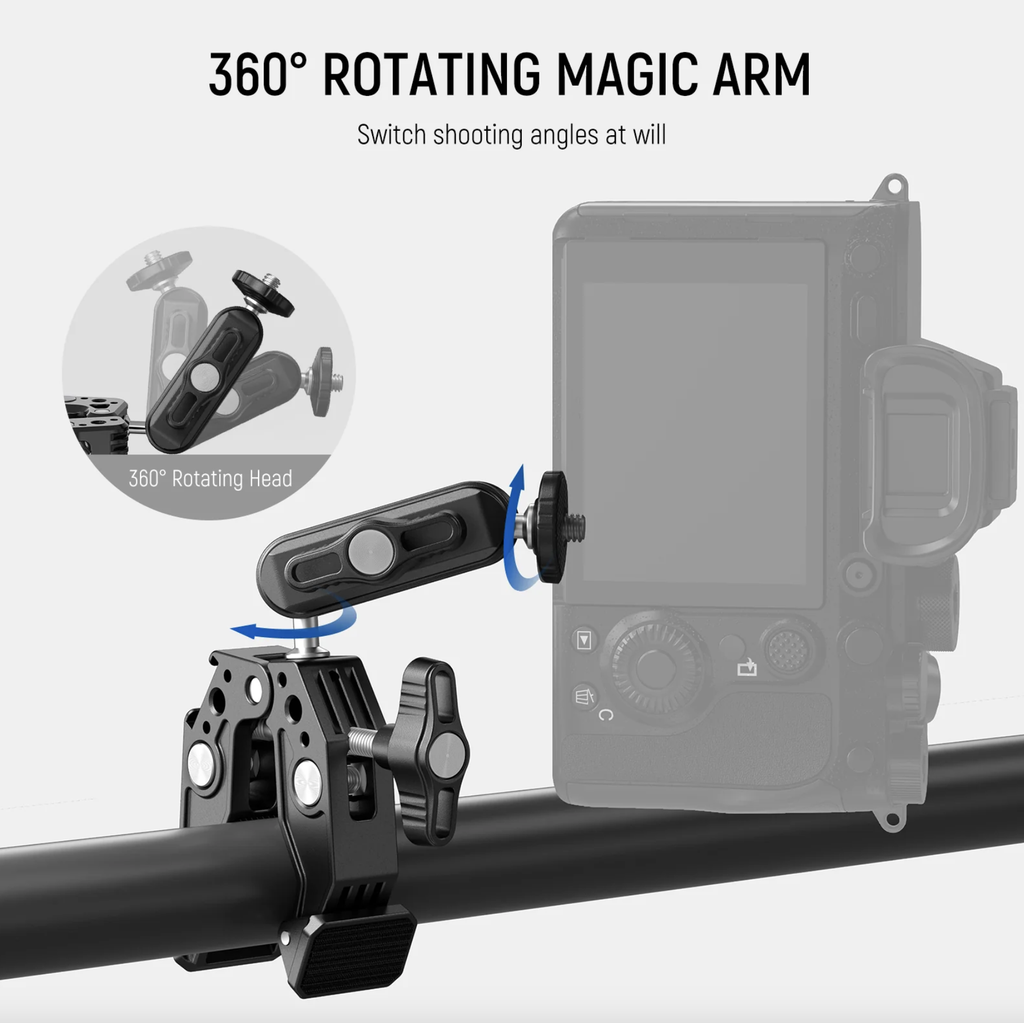 NEEWER ST83 Super Clamp with 3" Dual Ballhead Magic Arm 10104474