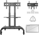 NB North Bayou Mobile TV Cart Rooling TV Stand with Wheels  AVA1500-60-1P (Black) for 32" to 75"