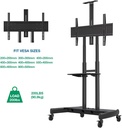 NB North Bayou Mobile TV Cart Rooling TV Stand with Wheels AVA1800-70-1P (Black) for 55" to 86"