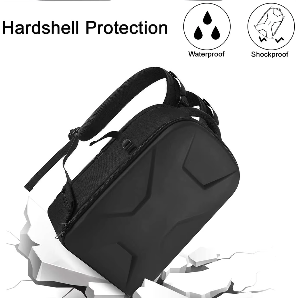 Camera Bag Backpack 15-16 Inch Waterproof Hard Shell Case with Tripod Holder&Laptop Compartment