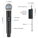 Puluz PU644B 1 To 2 Wireless Microphones with LED Display, 6.35mm Transmitter (Black)