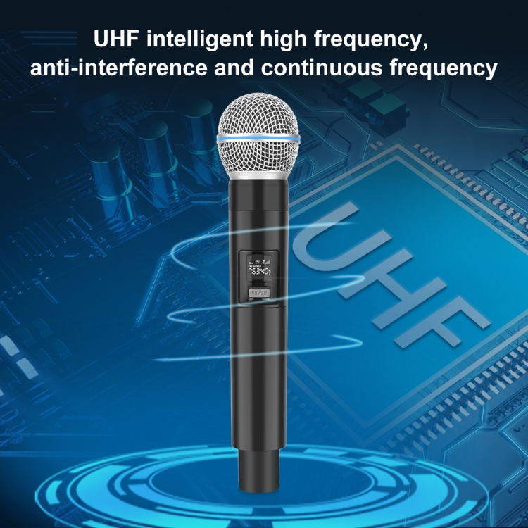 Puluz PU644B 1 To 2 Wireless Microphones with LED Display, 6.35mm Transmitter (Black)