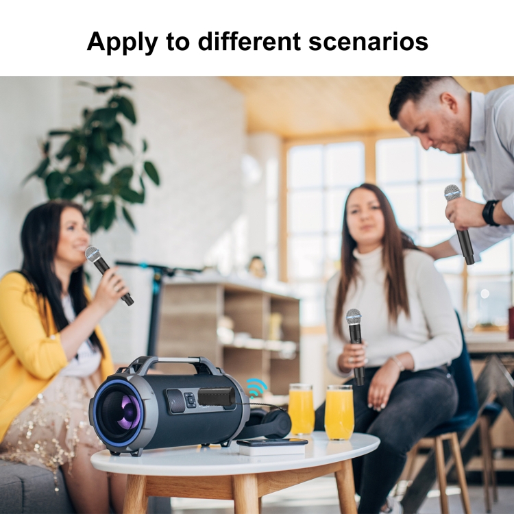 Puluz PU644B 1 To 2 Wireless Microphones with LED Display, 6.35mm Transmitter (Black)