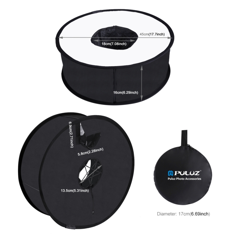 PULUZ PU5145 45cm Round Style Macro and Portrait Softbox SpeedLite Flash Light Foldable Diffuser