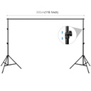 Puluz PU3110B 2 x 3m Photo Studio Background Support Stand Backdrop Crossbar Bracket(Black)