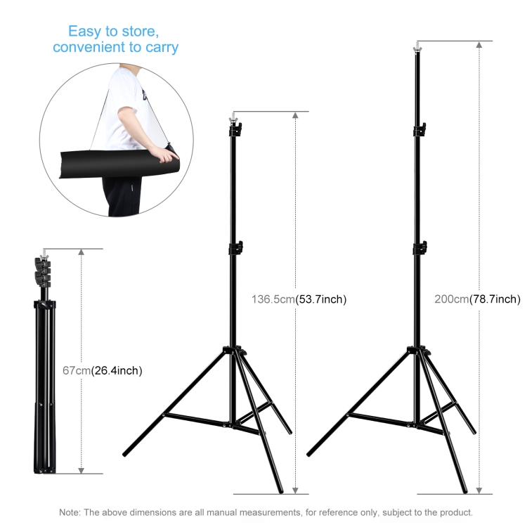 Puluz PU3110B 2 x 3m Photo Studio Background Support Stand Backdrop Crossbar Bracket(Black)