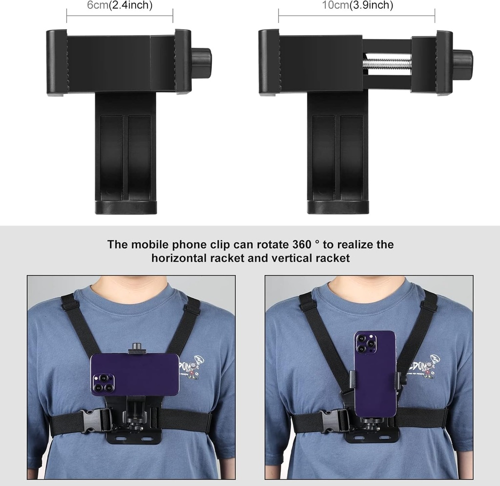 Puluz PU905 PU26 Chest Strap Kit for GoPro & Cell Phone Chest Mount, Adjustable Body Mount Belt for POV/VLOG