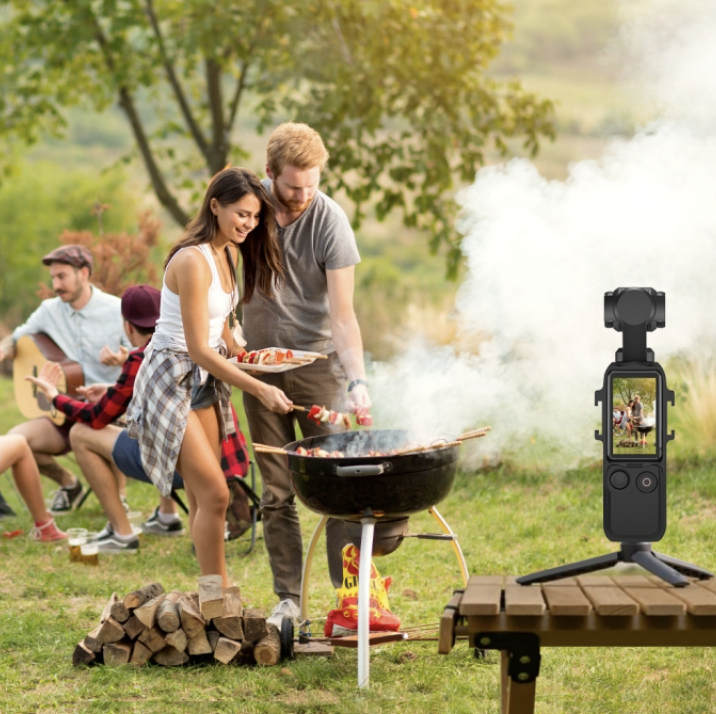 Puluz PU933B For DJI OSMO Pocket 3 PULUZ Metal Protection Frame Cage Adapter Bracket with Dual Cold Shoes (Black)