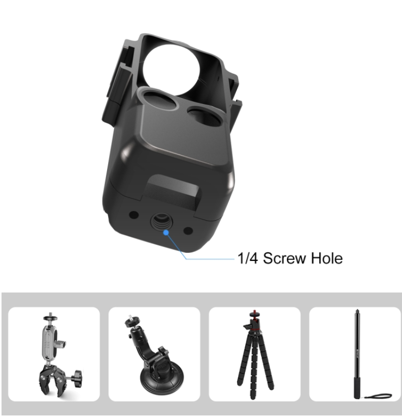 Puluz PU933B For DJI OSMO Pocket 3 PULUZ Metal Protection Frame Cage Adapter Bracket with Dual Cold Shoes (Black)