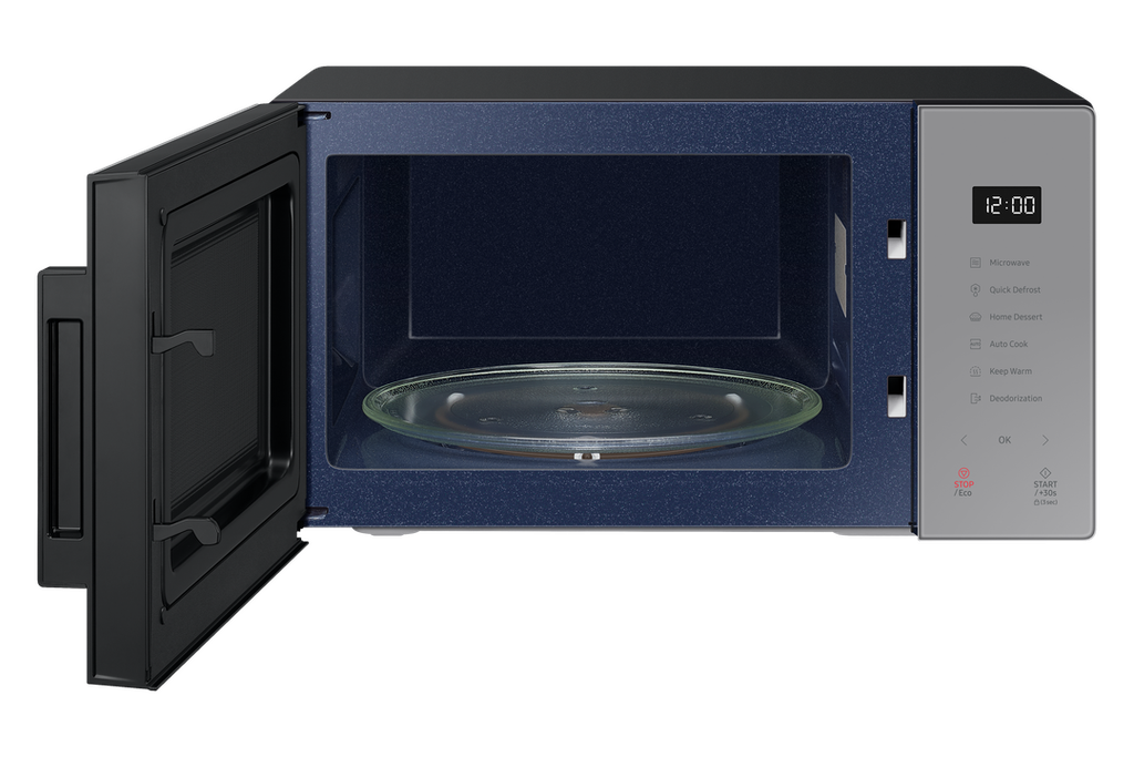 Samsung Microwave MS23T5018AG/LI (23L Capacity, 800W Output Power, 6 Power Levels, 30 sec. Plus, Eco Mode, Auto Programs, Auto Cook, Quick Defrost, Ceramic Enamel Cavity, Child Safety Lock)