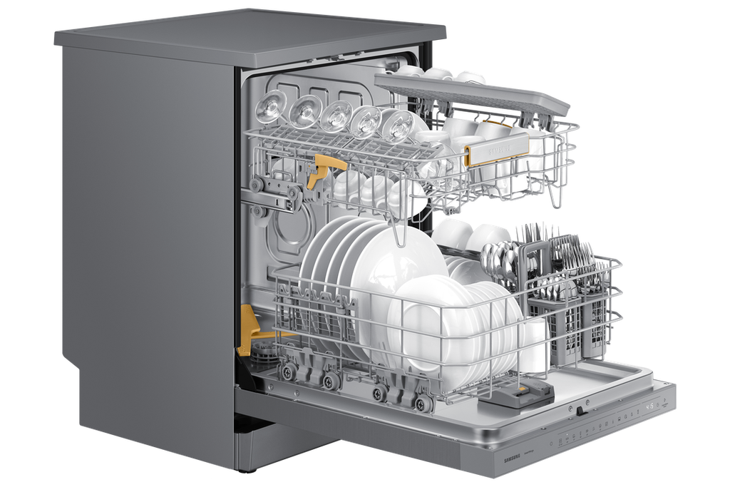 Samsung DW DW60BG730FSLML (WaterJet Cleanâ„¢, Auto Door Open Dry, 13 Place Settings Capacity, 42 dBA Noise Level, SmartThings App Support, Hygiene Plus, Hidden Touch Control, Silver Color)