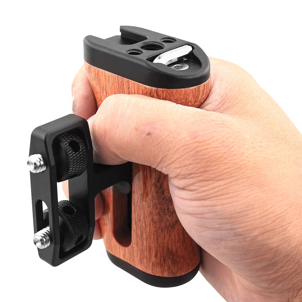 Camera Cage Left /Right Side Handle for  Camera Wooden Handle