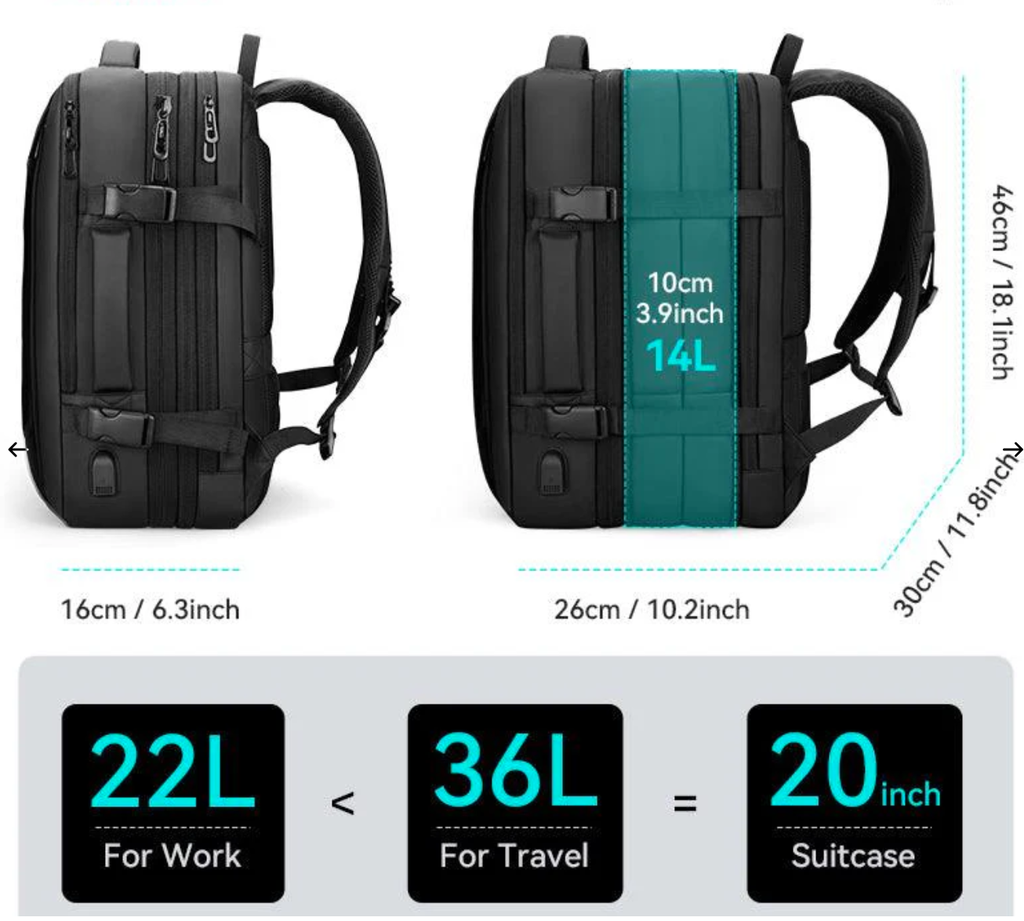 Mark Ryden Expandos: Versatile Expandable Laptop Backpack For All-day Traveling