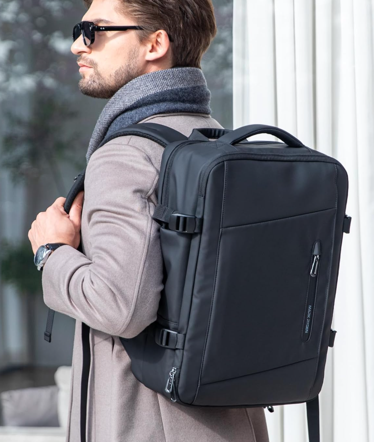 Mark Ryden Vacuum Compression Travel Backpack with Built-in Air Pump & Side Water Bottle Pocket | Lightweight Laptop Bag for Business, College, Camping | Expandable Airpack Design Saves Space 35L