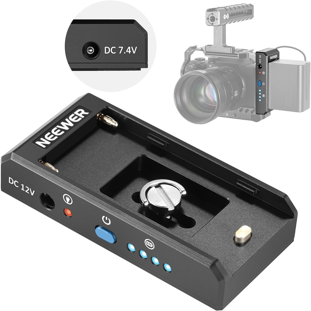 NEEWER NP-F Battery Adapter Plate for DSLR & Mirrorless Cameras, with LED Power Indicators 10101620