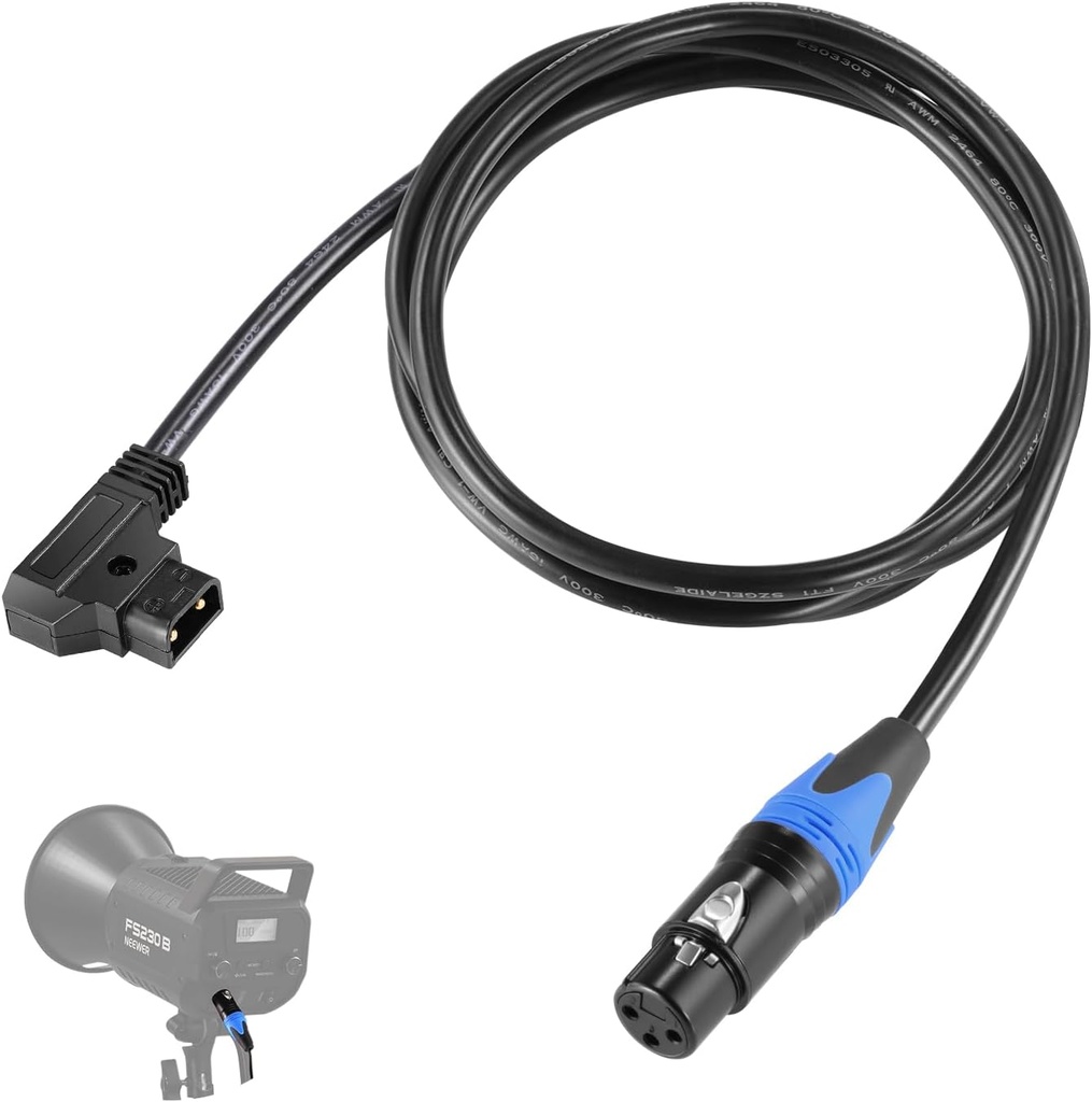Neewer D Tap Male to 3 Pin XLR Female Power Cable 1.8m 10103377