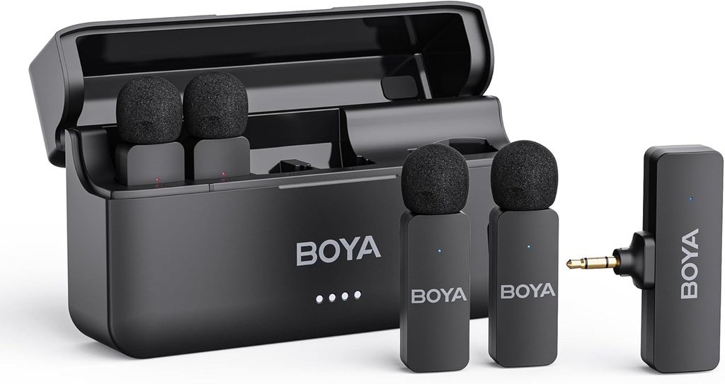 BOYA BY-V4 Wireless Microphones for Cameras DSLR Camcorder with Charging case