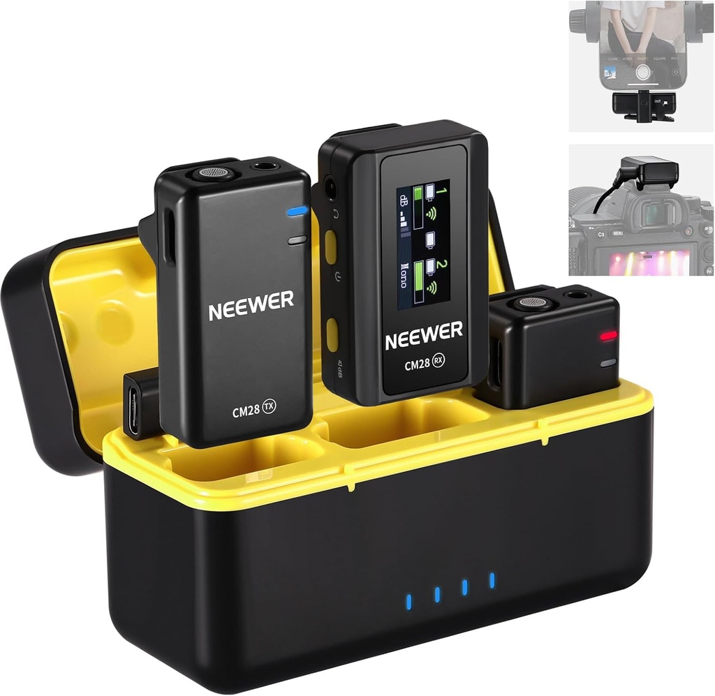 NEEWER CM28 Wireless Lavalier Lapel Microphone with Charging Case 21000061