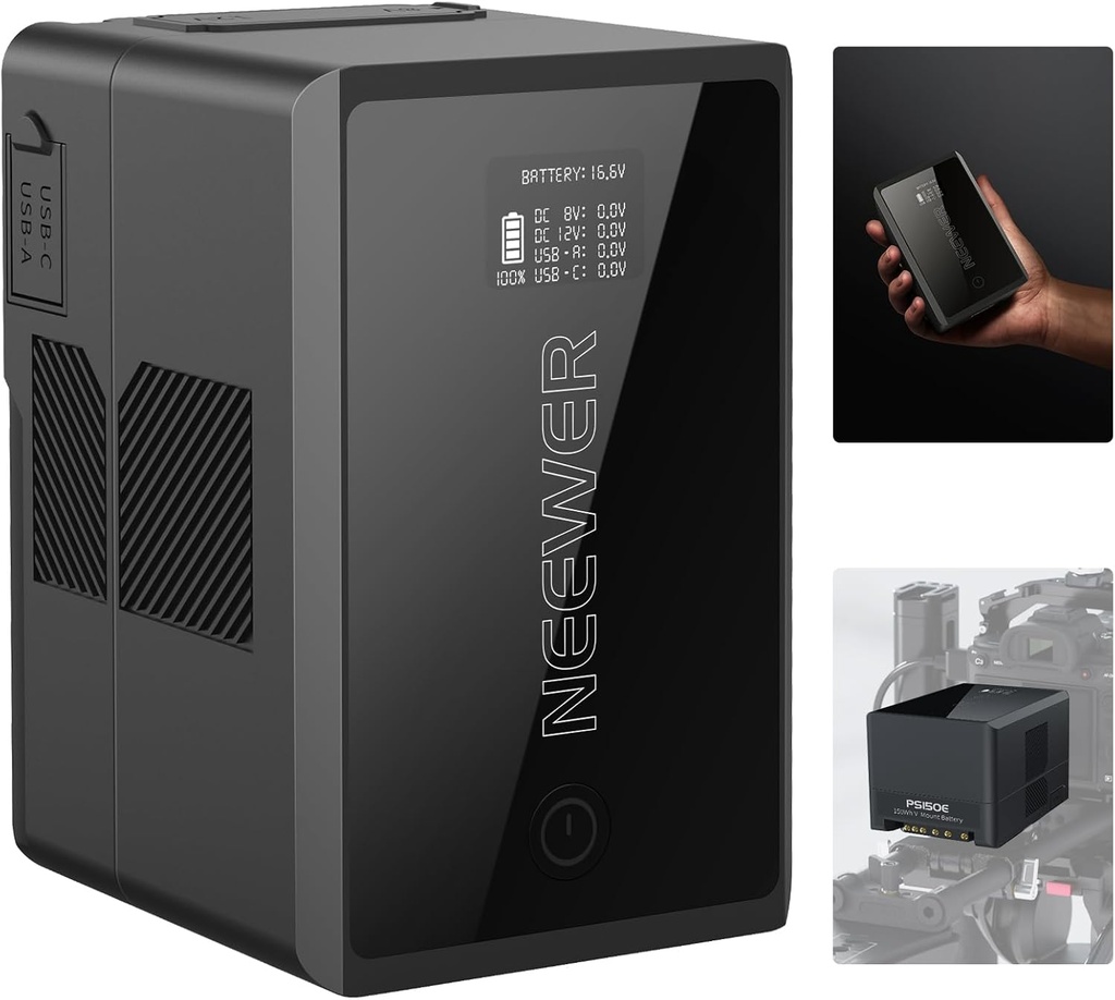 بطارية نييور V-Mount بجهد 14.54 فولت وسعة 10350 مللي أمبير/ساعة وطاقة 150 واط/ساعة، موديل PS150E رقم 10103413