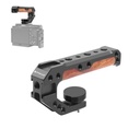 بولوز PU3114B مقبض علوي خشبي للكاميرا بمقاس 3/8 بوصة مع حامل حذاء بارد للكيب (أسود)