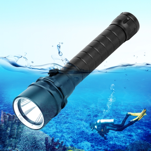 Puluz PU264 1000LM Aluminum Alloy 50m Depth Diving LED Flashlight Cold White Light Torch Light