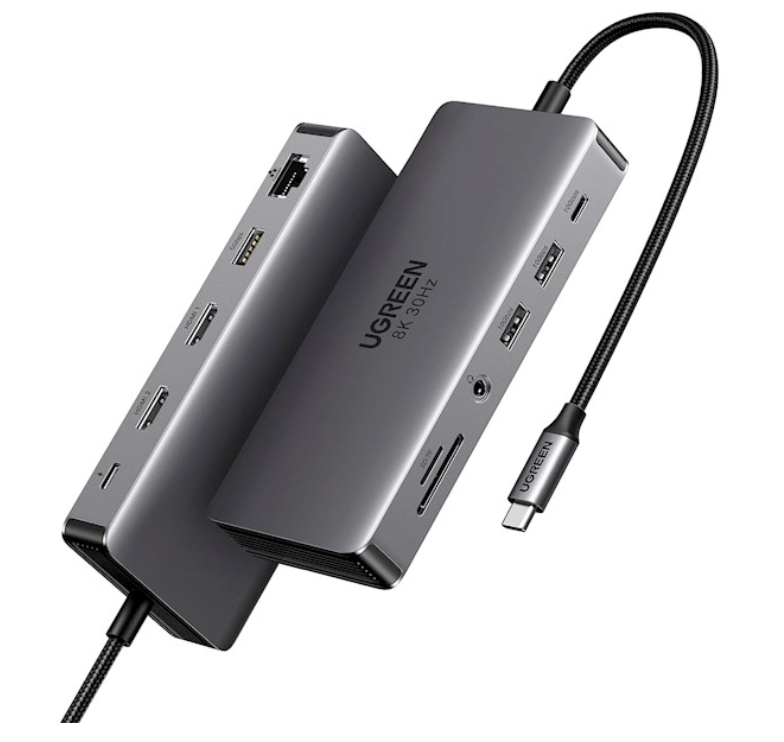 UGREEN 15965 Revodok Pro 211 Laptop Docking Station 11 in 1 USB C Dock Dual HDMI 4K@60Hz Single 8K@30Hz