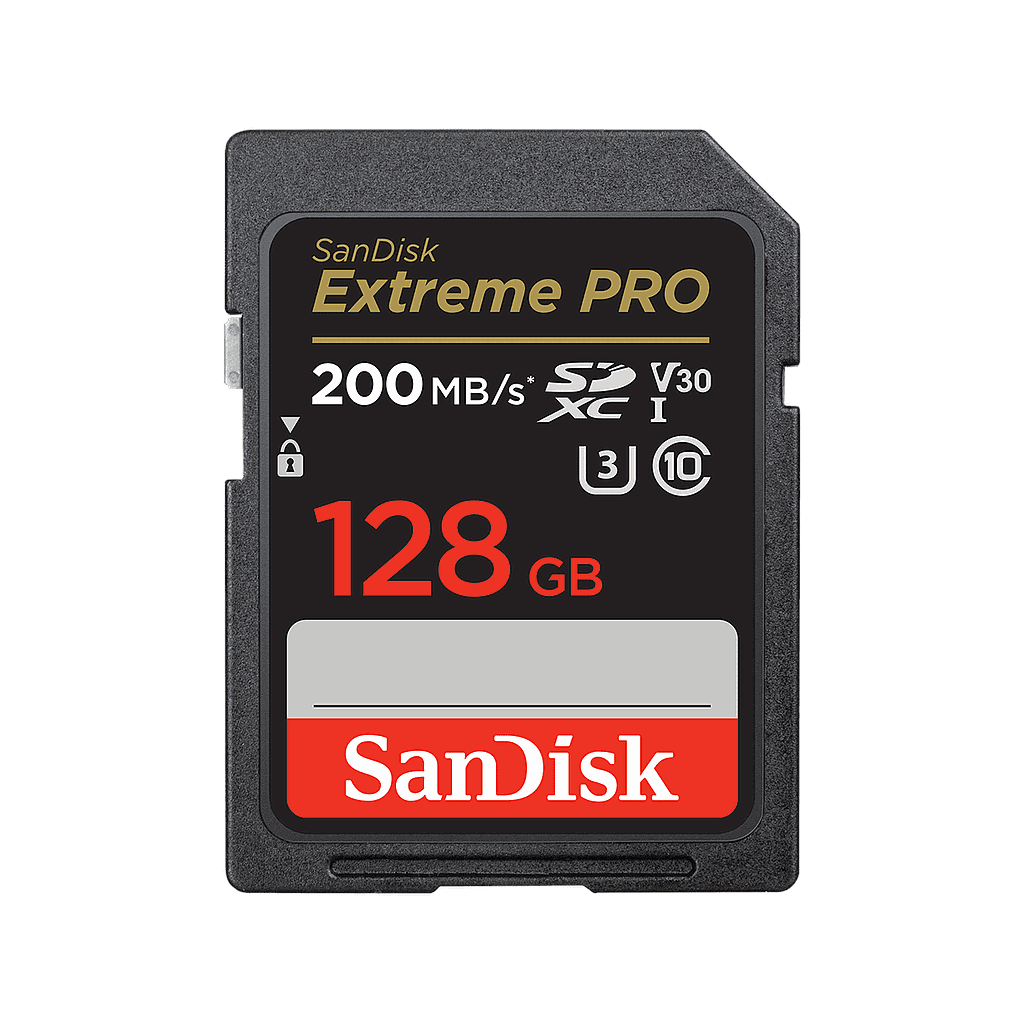 بطاقة ذاكرة SanDisk Extreme Pro ‎128‎ جيجابايت ‎SDHC / SDXC‎ ‎UHS-I‎ بسرعة ‎200MB/s‎