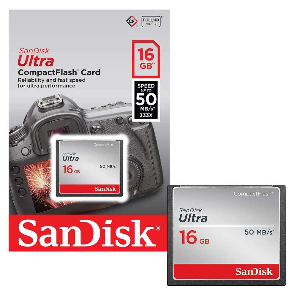بطاقة ذاكرة SanDisk Ultra CF ‎16‎ جيجابايت ‎50MB/s‎ ‎333x‎