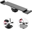 NEEWER Dual Cold Shoe Mount Bracket, dual extension bar made of aluminum alloy with a 1/4-inch threaded hole (Product Number: 10100281)