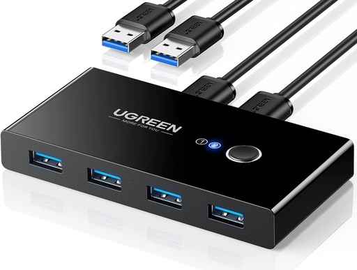 يوجرين 30768 - صندوق تحويل USB 3.0 2 مدخل 4 مخرج
