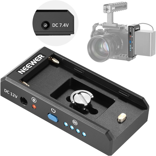 NEEWER NP-F Battery Adapter Plate for DSLR & Mirrorless Cameras, with LED Power Indicators 10101620