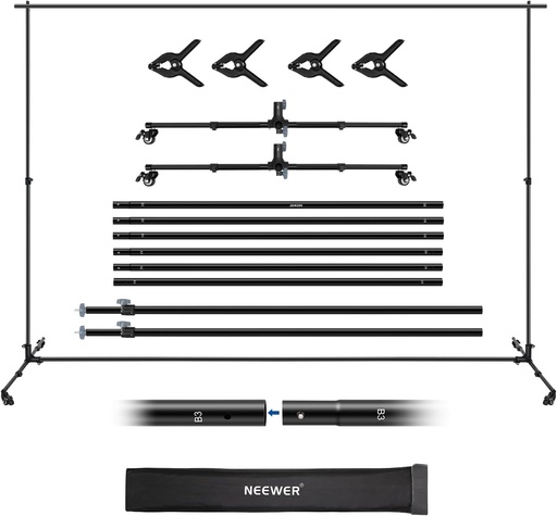 NEEWER Upgraded 3x2.1m Chroma Backdrop Stand with Casters 10104401
