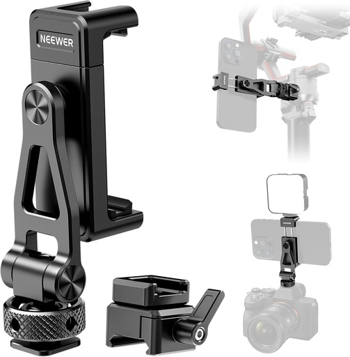 Neewer Metal Phone Tripod Mount with Cold Shoe Mount and NATO Clamp for DJI Ronin Gimbal 10103112
