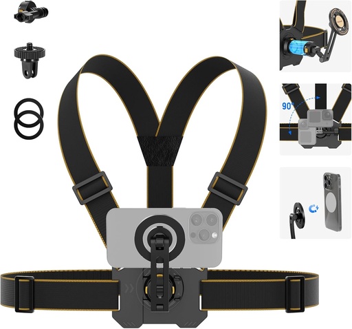 NEEWER CHEST MOUNT HARNESS STRAP WITH MAGNETIC PHONE HOLDER ACTION CAMERA MOBILE ADPTER 10104182
