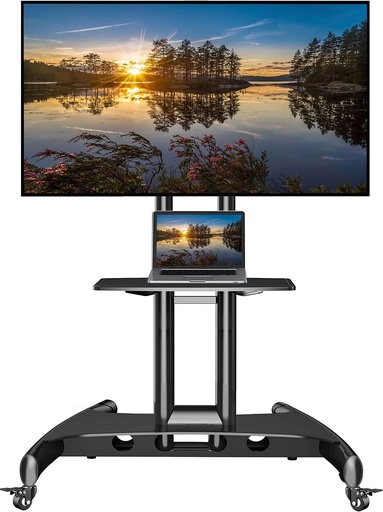 NB North Bayou Mobile TV Cart Rooling TV Stand with Wheels AVA1800-70-1P (Black) for 55" to 90"