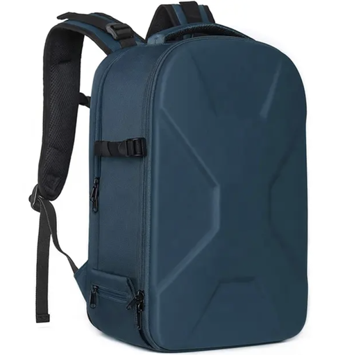 حقيبة ظهر للكاميرا مقاس 15–16 بوصة مقاومة للماء بغطاء خارجي صلب، مزودة بحامل ثلاثي القوائم وقسم مخصص للابتوب.