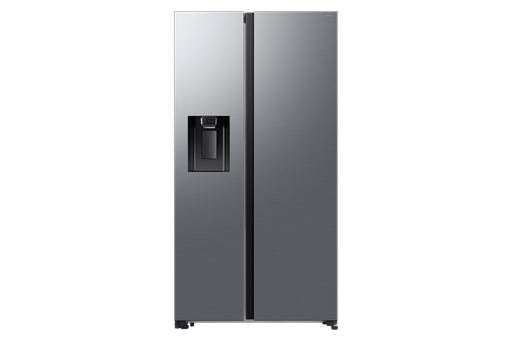 Samsung Refrigerator RS70F64KETML (635L capacity, mono cooling with metal duct, power cool & freeze, tempered glass shelves, LED lighting, indoor ice maker, water & ice dispenser, AI inverter compressor, recessed handles, matte metal finish, WiFi, Bixby & SmartThings support)