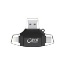 قارئ بطاقات SD/TF مع منافذ USB وUSB Type-C وLightning
