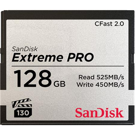 بطاقة ذاكرة SanDisk Extreme Pro CFast 2.0 ‎128‎ جيجابايت ‎515MB/s‎ (4K)