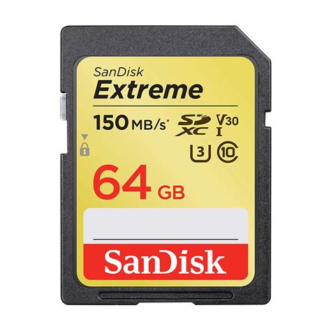 بطاقة ذاكرة SanDisk Extreme SDXC ‎64‎ جيجابايت بسرعة تصل إلى ‎150MB/s‎