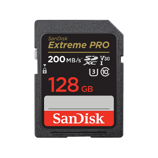 بطاقة ذاكرة SanDisk Extreme Pro ‎128‎ جيجابايت ‎SDHC / SDXC‎ ‎UHS-I‎ بسرعة ‎200MB/s‎